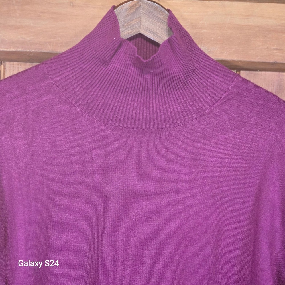 Steve Madden Womens Mock Neck Sweater Magenta Purple Long Sleeve Knit Top Size M
